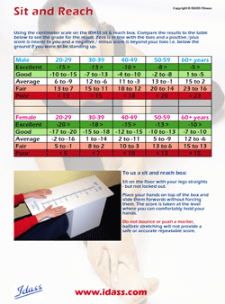 Sit and Reach Chart